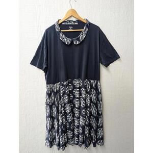 Svaha 100% Organic Cotton Navy Blue Short Sleeve Twirl Dress Pockets Size 4X